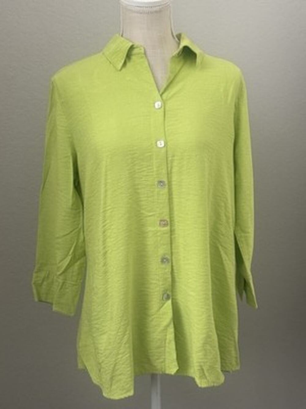 John Mark Lime Green Womens Tunic Lagenlook Lightweight Travel Vacation Resort S